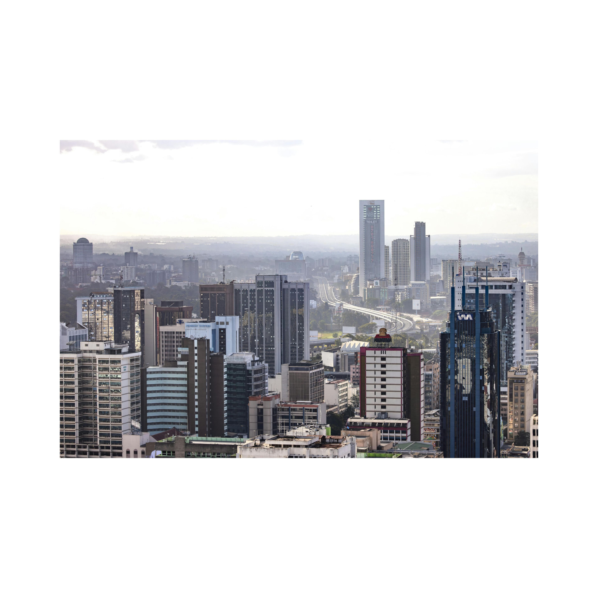 Nairobi business district skyline